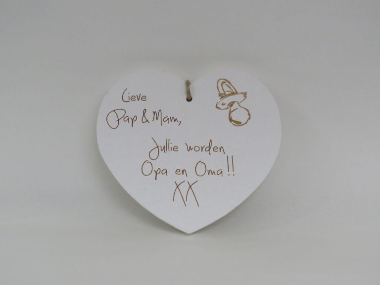 Hartvormig tekstbordje