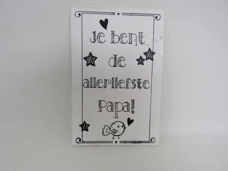 Houten tekstbord; Allerliefste papa