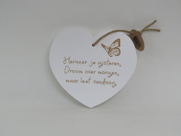 Hartvormig tekstbordje