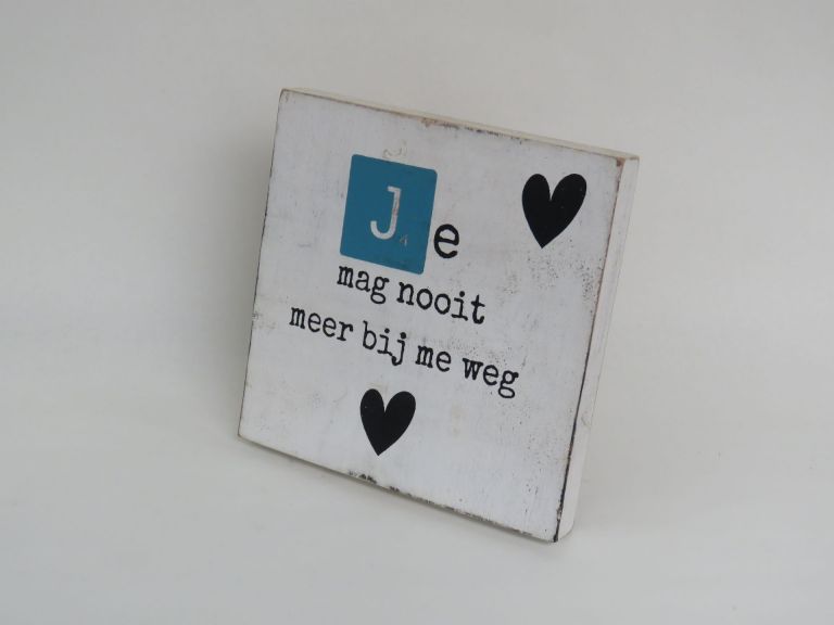 Houten tekstblok