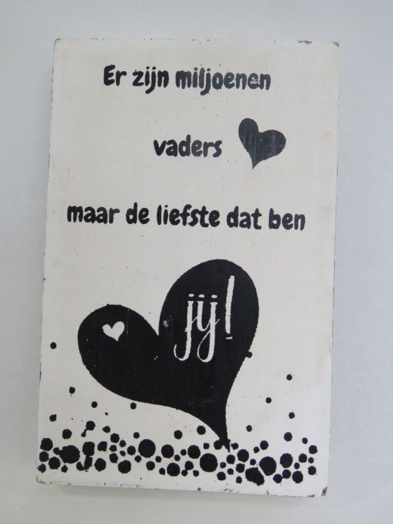 Houten tekstbord; Liefste vader