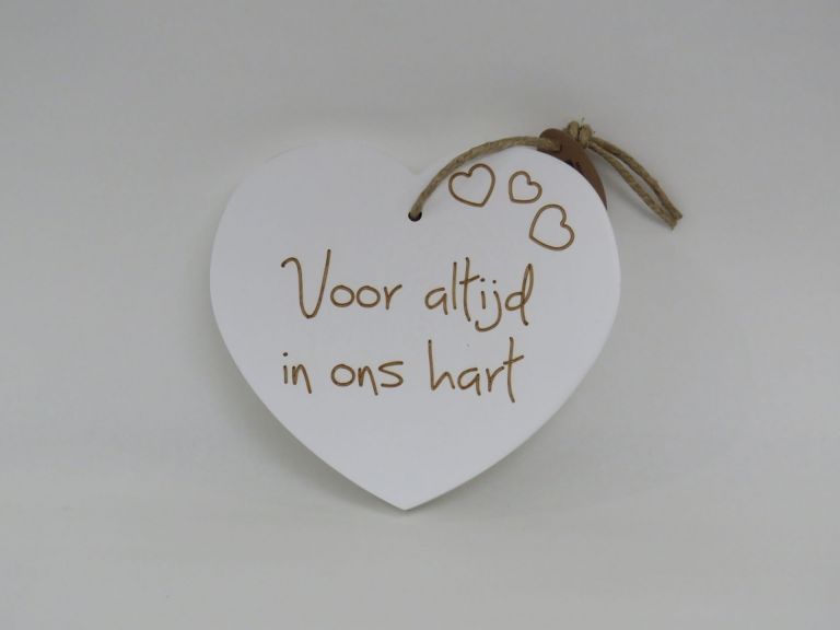 Hartvormig tekstbordje