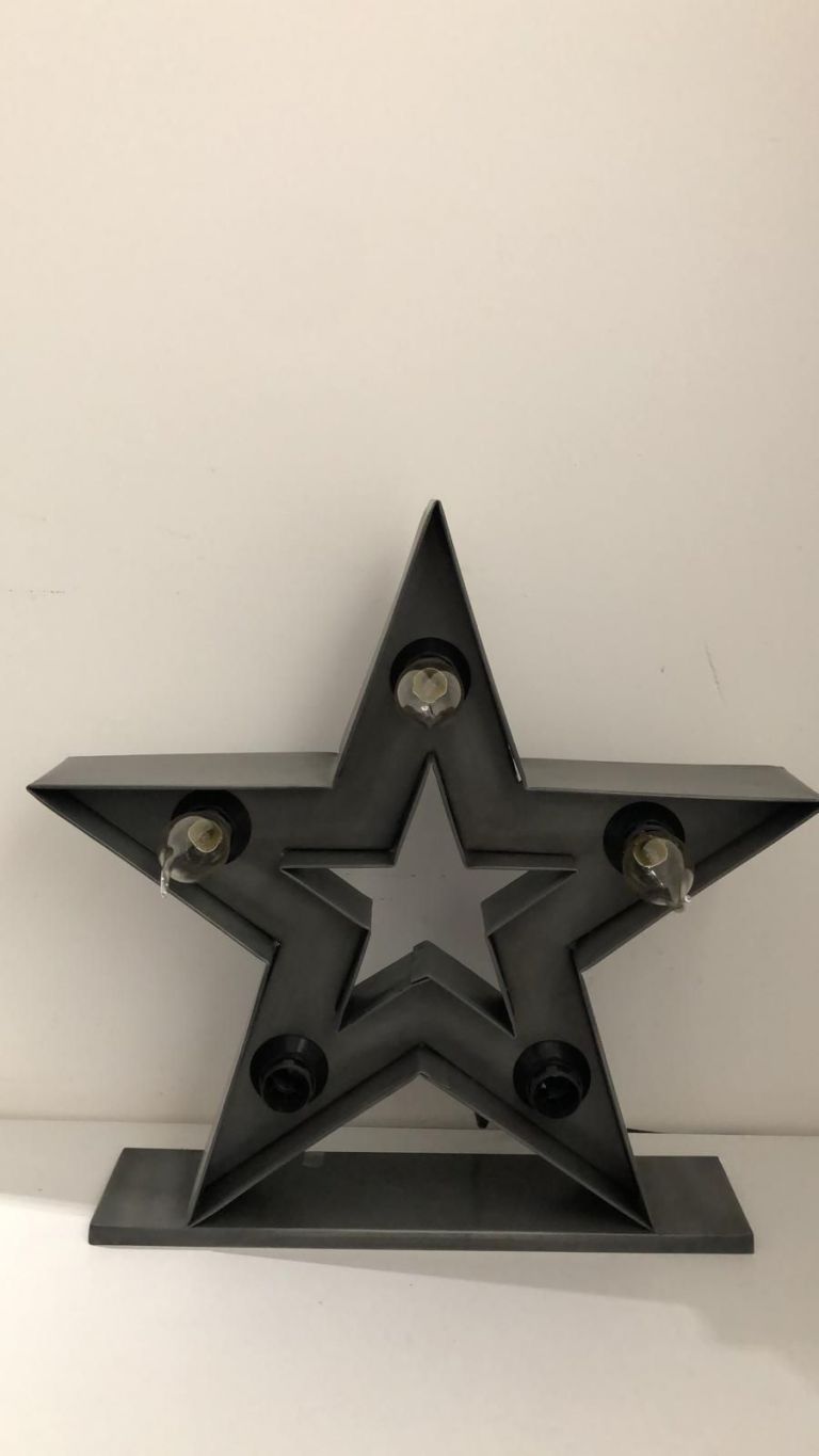 Aluminium ster met lampen (zilver)