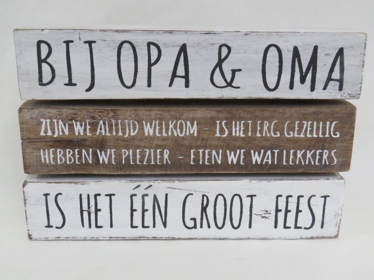 Tekstbord opa en oma